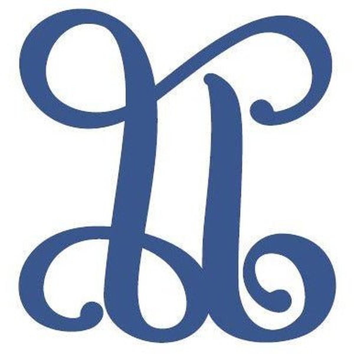 Shop For Vine Monogram Script Letter - Unfinished Wood at Michelle's aDOORable Creations