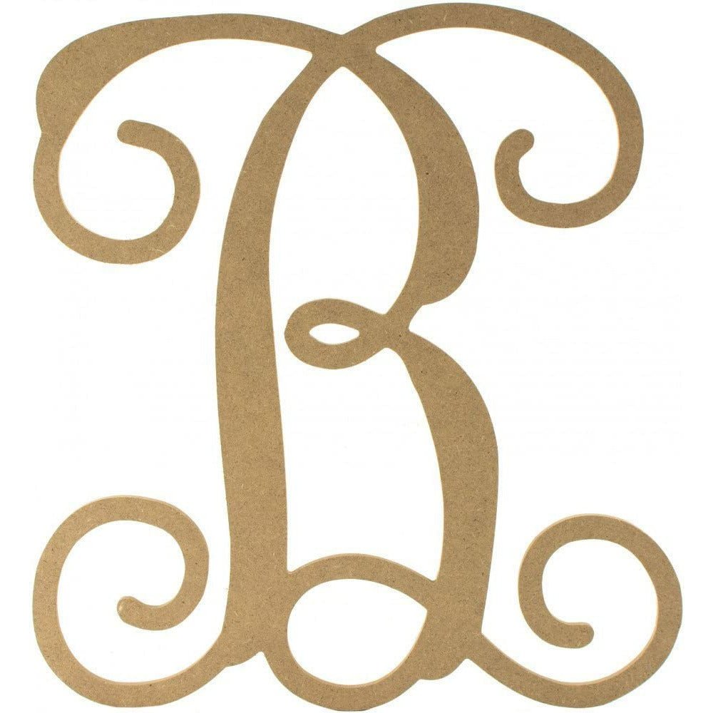 Shop For Vine Monogram Script Letter - Unfinished Wood at Michelle's aDOORable Creations