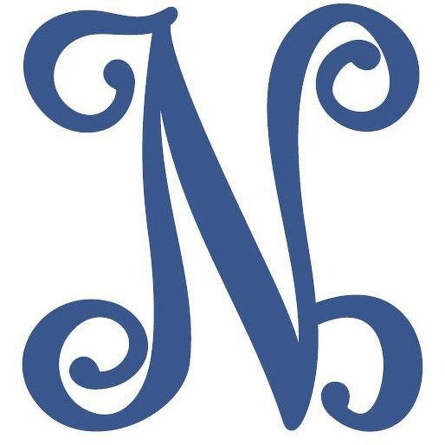 Vine Monogram Script Letter - Unfinished Wood