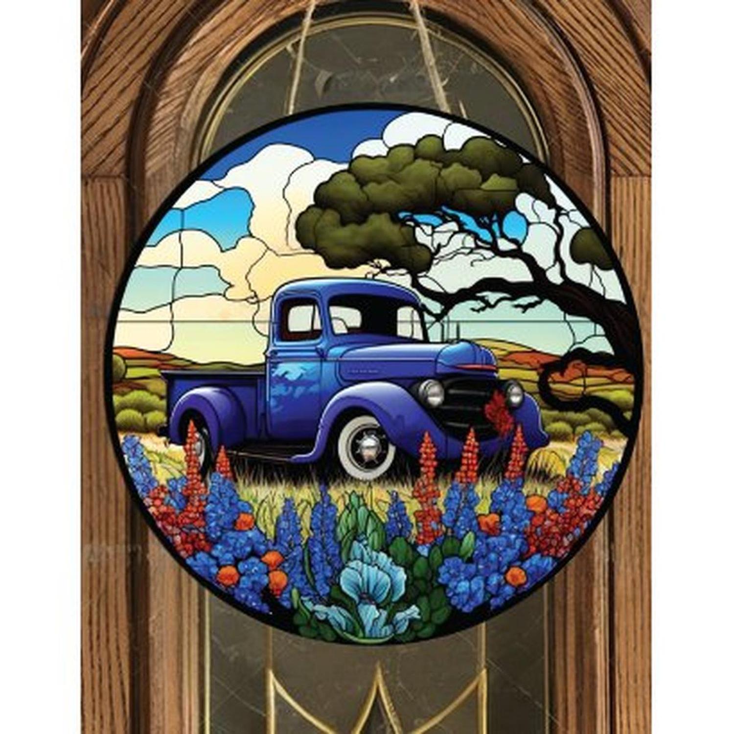 Vintage Blue Truck Blue Bonnets Sign