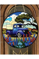 Shop For Vintage Blue Truck Blue Bonnets Sign - Wreath Enhancement