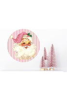 Shop For Vintage Pink Santa Christmas Sign - Wreath Enhancement
