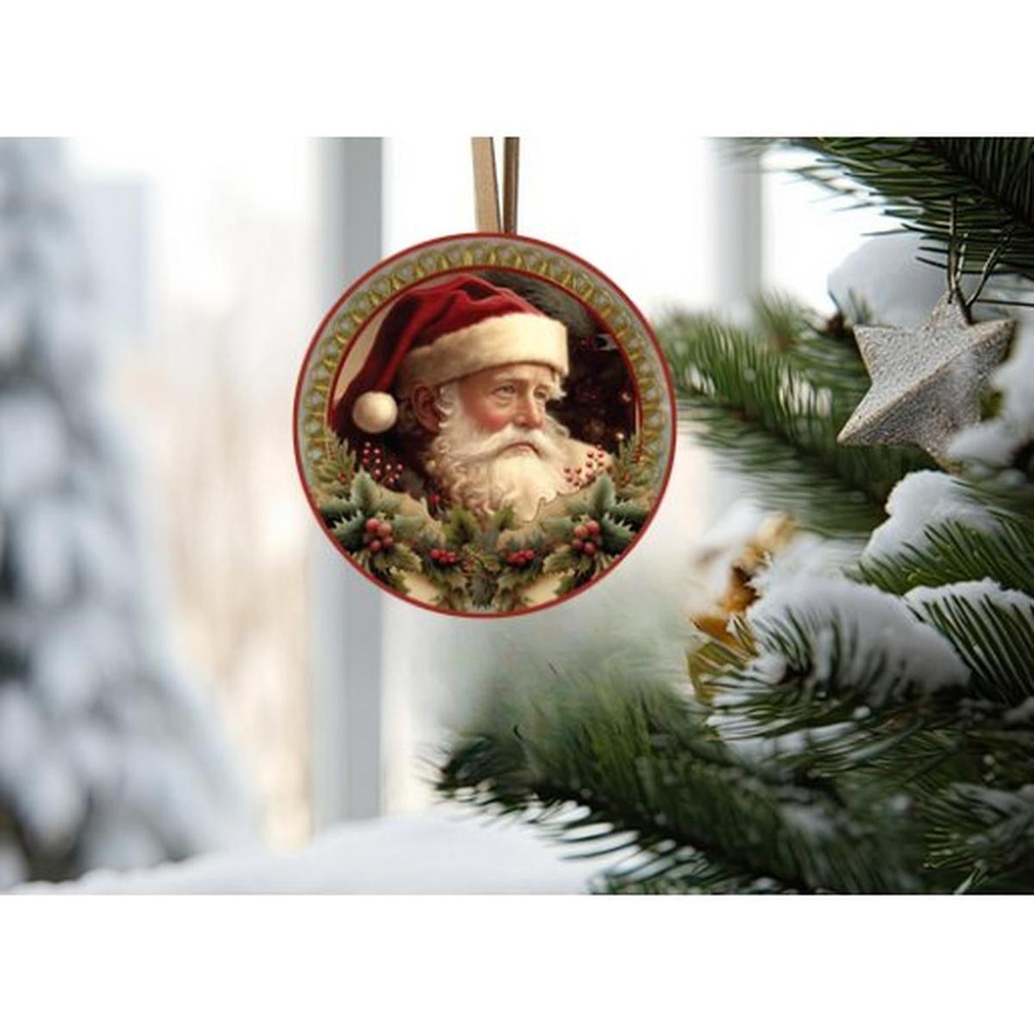 Vintage Victoria Santa Holly Sign