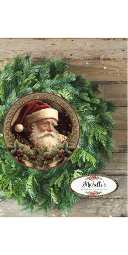 Vintage Victoria Santa Holly Sign - Wreath Enhancement - Michelle's aDOORable Creations - Signature Signs