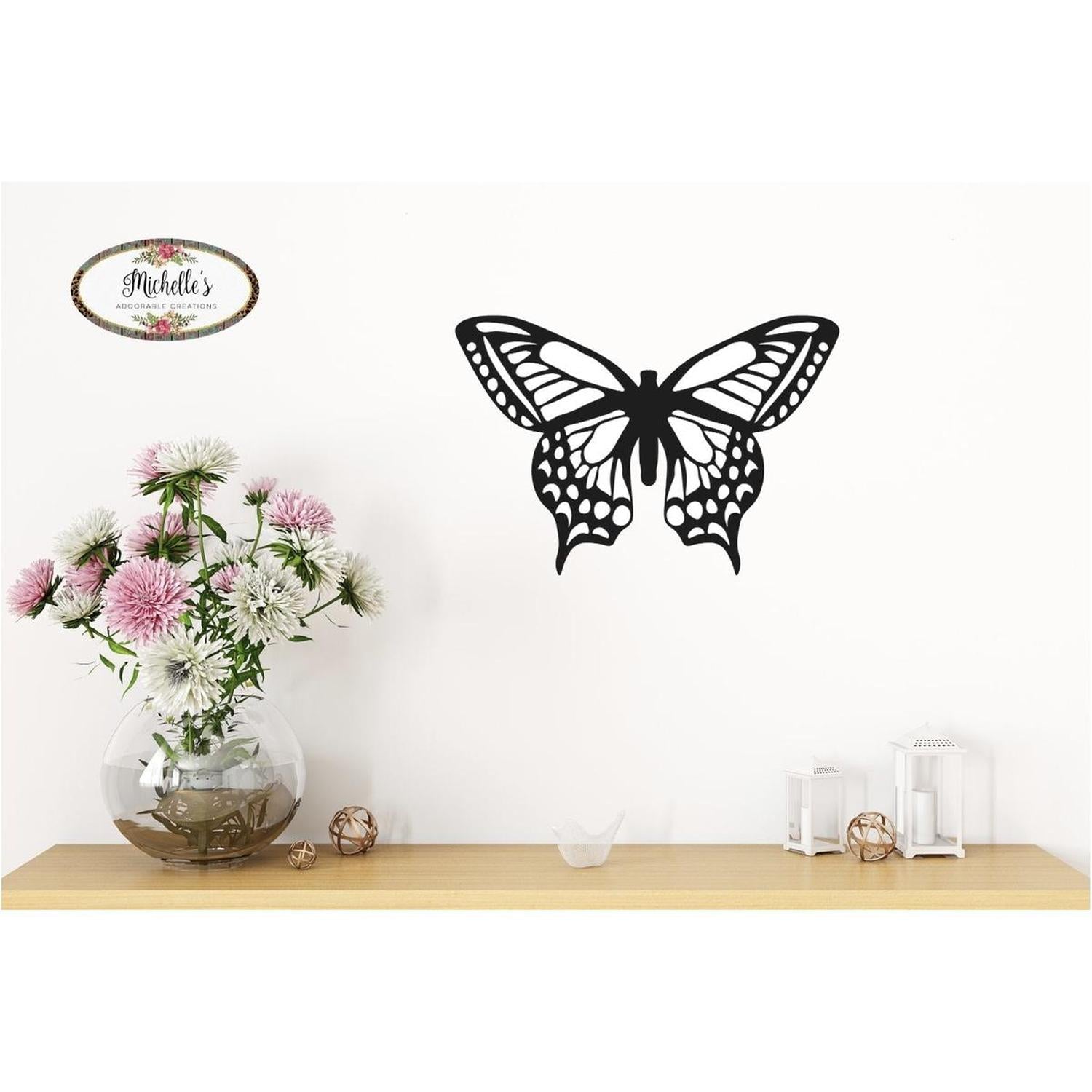 Waterproof Butterfly Accent: Black & White