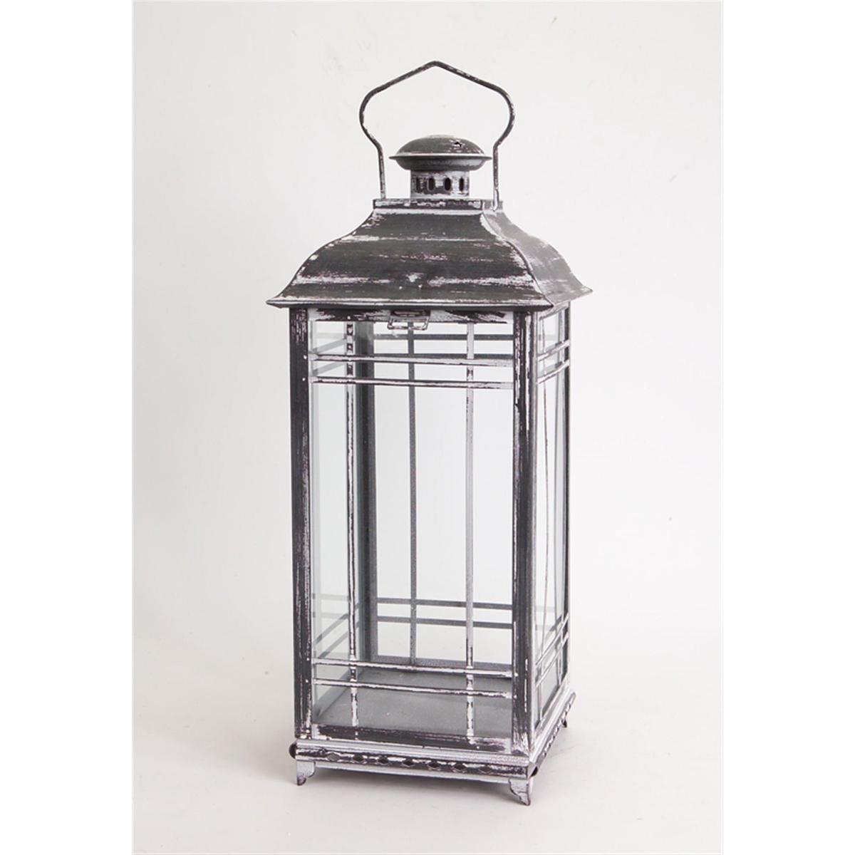 Shop For Weathered Graphite Grey Metal and Glass Lanterns (Set of 3) at Michelle's aDOORable Creations