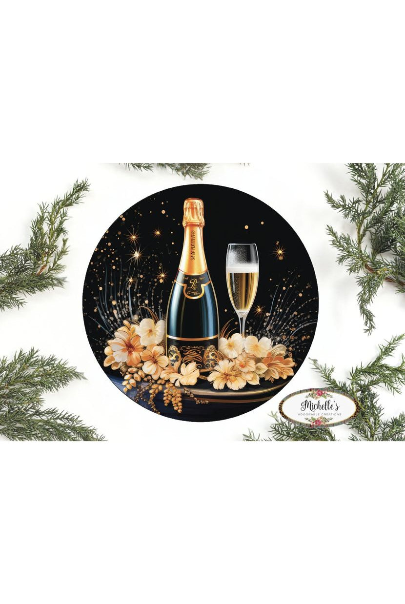Wedding New Year Celebration Champagne Glasses Sign - Michelle's aDOORable Creations - Signature Signs
