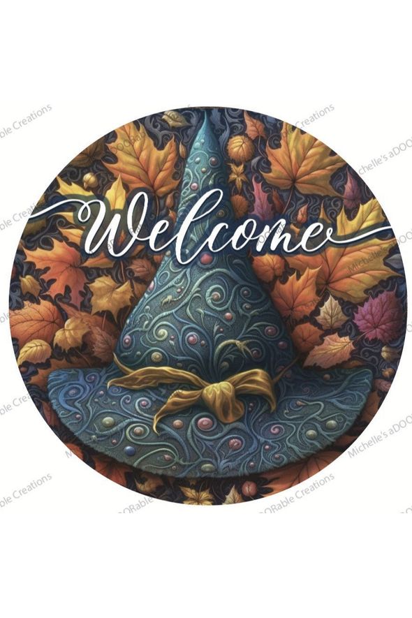 Shop For Welcome Fall Witch Hat Sign - Wreath Accent Sign