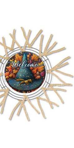 Welcome Fall Witch Hat Sign - Wreath Accent Sign - Michelle's aDOORable Creations - Signature Signs