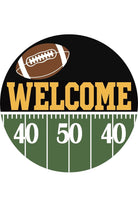 Welcome Football Field Round Sign - Wreath Enhancement - Michelle's aDOORable Creations - Signature Signs