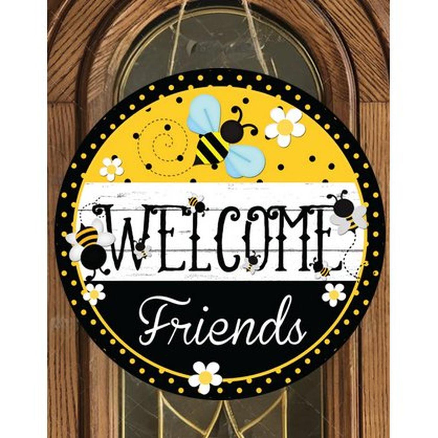 Welcome Friends Bumblebee Sign