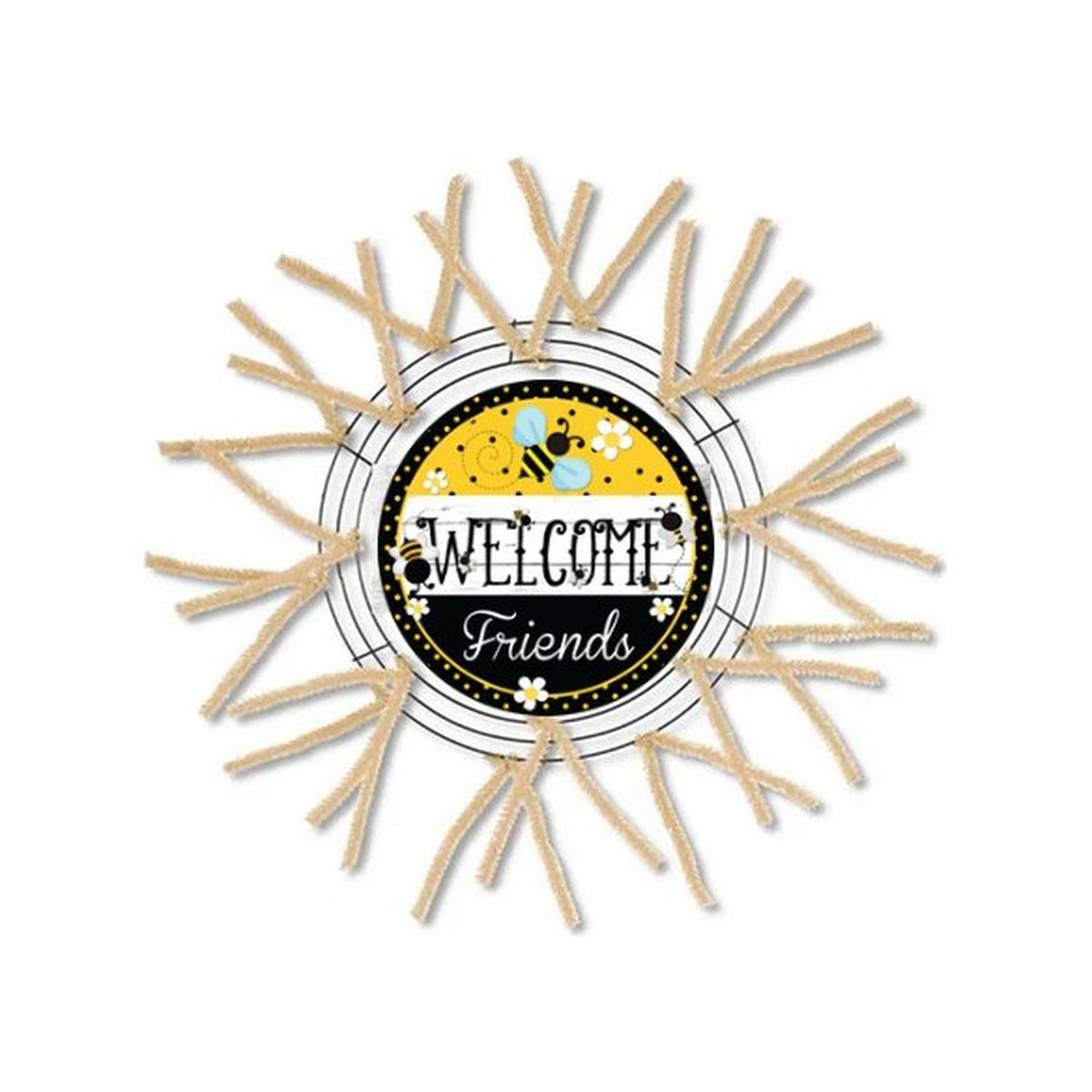 Shop For Welcome Friends Bumblebee Sign - Wreath Enhancement at Michelle's aDOORable Creations