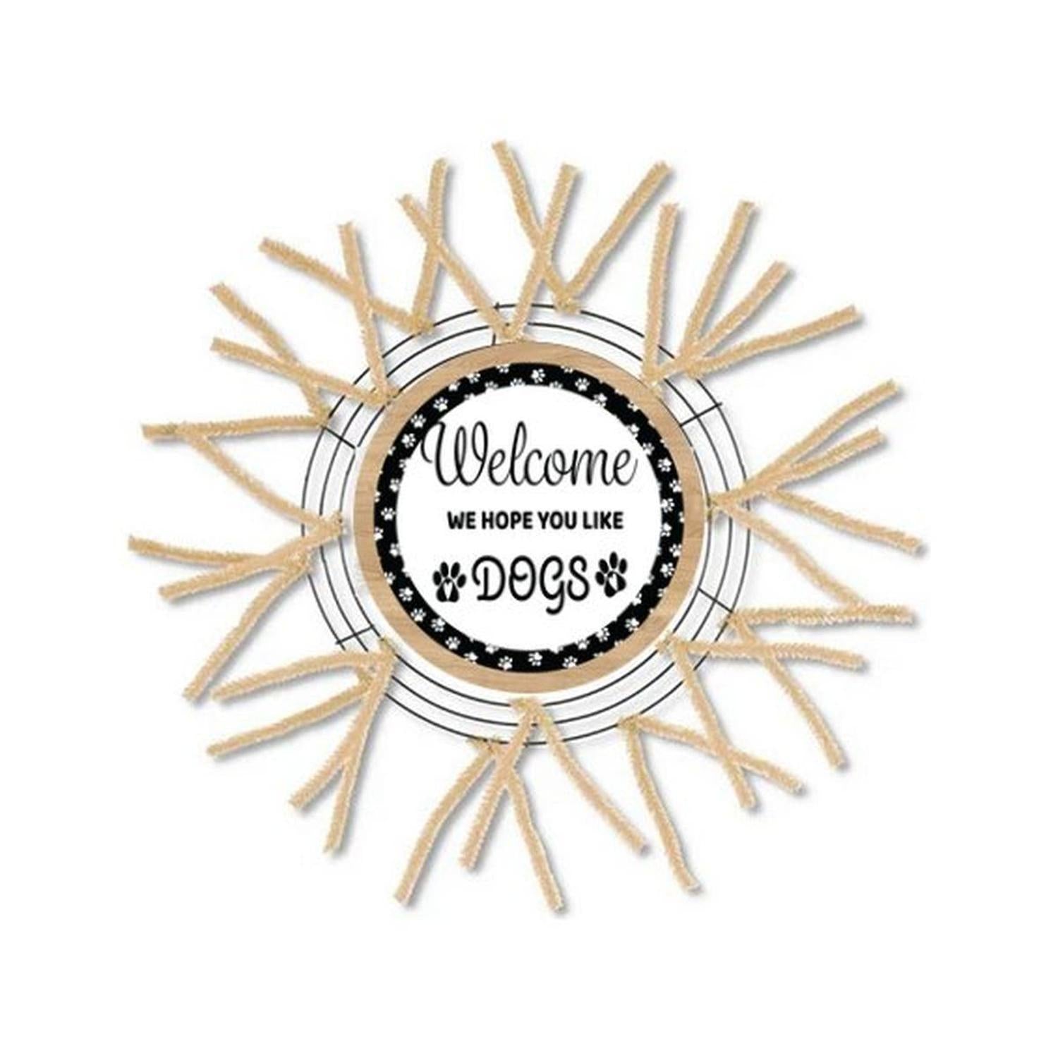 Shop For Welcome Hope You Like Dogs Sign - Wreath Enhancement at Michelle's aDOORable Creations