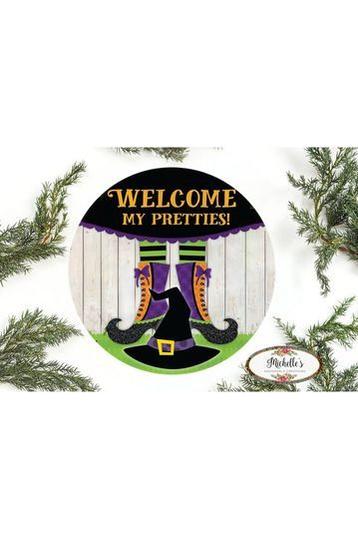 Shop For Welcome My Pretties Halloween Sign at Michelle's aDOORable Creations