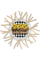 Welcome Rustic Sunflower Round Sign - Wreath Enhancement - Michelle's aDOORable Creations - Signature Signs