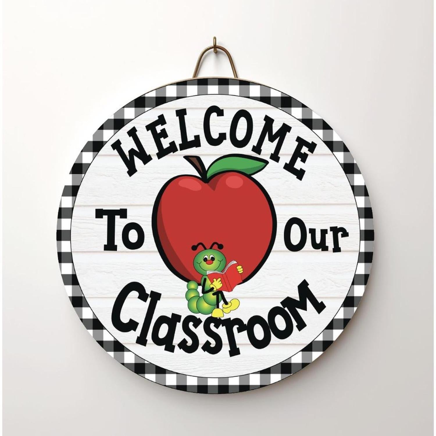 Shop For Welcome To Our Classroom Round Sign - Wreath Enhancement at Michelle's aDOORable Creations