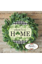 Welcome To Our Home Green Clover Sign - Wreath Enhancement - Michelle's aDOORable Creations - Signature Signs