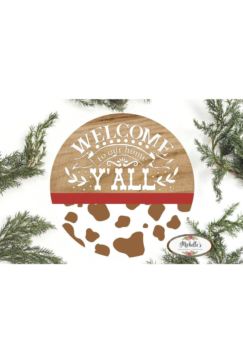 Shop For Welcome To Our Home Yall Brown Cow Sign - Wreath Enhancement