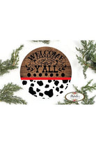 Welcome To Our Home Yall Cow Sign - Wreath Enhancement - Michelle's aDOORable Creations - Wreath Enhancement