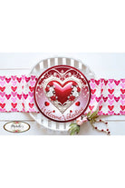 Welcome Valentine White Heart Round Sign - Wreath Enhancement - Michelle's aDOORable Creations - Signature Signs