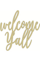 Welcome Yall Script Wood Cutout - Unfinished Wood - Michelle's aDOORable Creations - Signature Signs