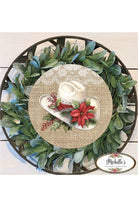 Western Christmas Hat Sign - Wreath Enhancement - Michelle's aDOORable Creations - Wooden/Metal Signs