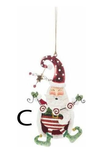 Whimsical Kringle Santa Lollipop Ornament - Michelle's aDOORable Creations - Holiday Ornaments