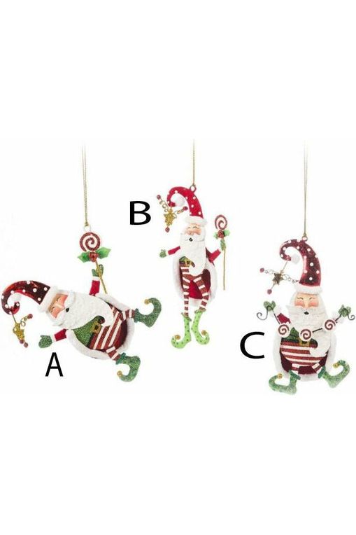 Whimsical Kringle Santa Lollipop Ornament - Michelle's aDOORable Creations - Holiday Ornaments